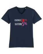 Energie 100%,Baterie  5% Tricou mânecă scurtă guler V Bărbat Presenter
