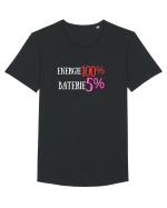 Energie 100%,Baterie  5% Tricou mânecă scurtă guler larg Bărbat Skater
