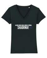 Alerg doar daca cineva striga SHAORMA  Tricou mânecă scurtă guler V Damă Evoker