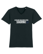 Alerg doar daca cineva striga SHAORMA  Tricou mânecă scurtă guler V Bărbat Presenter