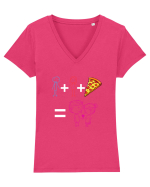 Tu+eu+pizza=love Tricou mânecă scurtă guler V Damă Evoker