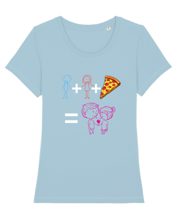 Tu+eu+pizza=love Sky Blue
