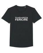 Tu + eu + pizza = fericire Tricou mânecă scurtă guler larg Bărbat Skater