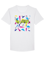 Am figuri Tricou mânecă scurtă guler larg Bărbat Skater