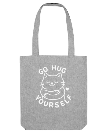 Go hug yourself - White cat style Heather Grey