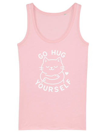 Go hug yourself - White cat style Cotton Pink