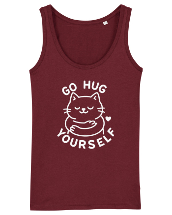 Go hug yourself - White cat style Burgundy