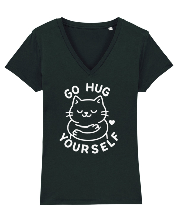 Go hug yourself - White cat style Black