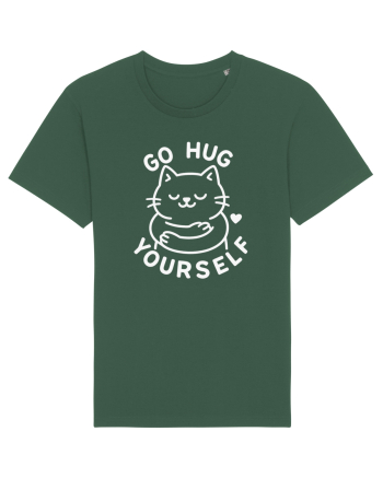Go hug yourself - White cat style Bottle Green