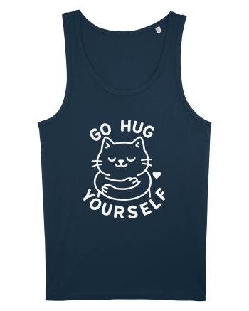 Go hug yourself - White cat style Navy