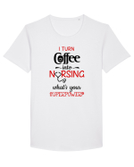 Coffee into Nursing Tricou mânecă scurtă guler larg Bărbat Skater