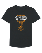 Riding with Husband Tricou mânecă scurtă guler larg Bărbat Skater