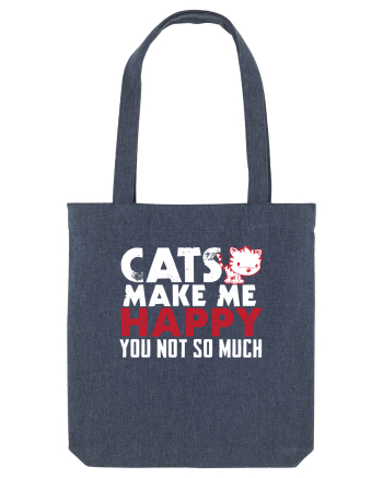 Cats make me happy Midnight Blue