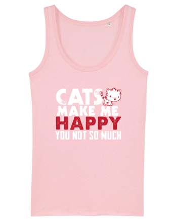 Cats make me happy Cotton Pink