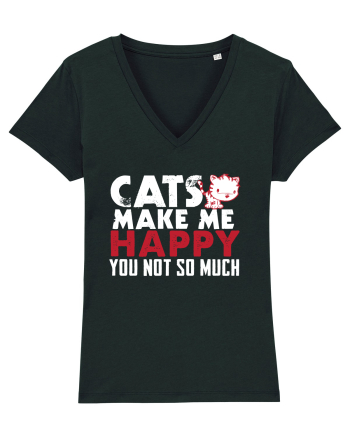 Cats make me happy Black