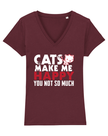 Cats make me happy Burgundy