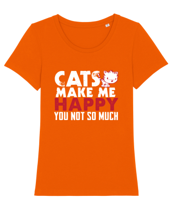 Cats make me happy Bright Orange