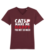 Cats make me happy Tricou mânecă scurtă guler V Bărbat Presenter