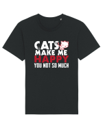Cats make me happy Tricou mânecă scurtă Unisex Rocker