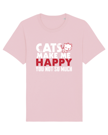 Cats make me happy Cotton Pink