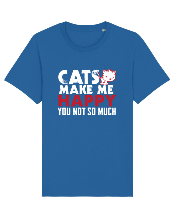 Cats make me happy Royal Blue