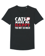 Cats make me happy Tricou mânecă scurtă guler larg Bărbat Skater