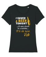I saved a Beer Tricou mânecă scurtă guler larg fitted Damă Expresser