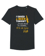 I saved a Beer Tricou mânecă scurtă guler larg Bărbat Skater