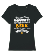 Beer Happiness Tricou mânecă scurtă guler larg fitted Damă Expresser