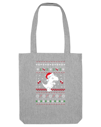 Funny Christmas T-rex Heather Grey
