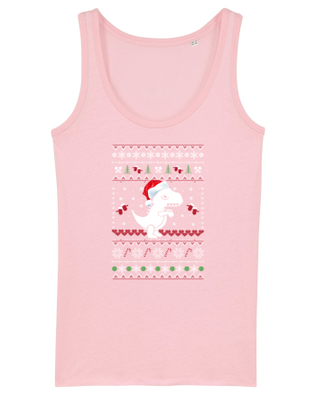 Funny Christmas T-rex Cotton Pink