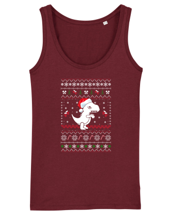 Funny Christmas T-rex Burgundy