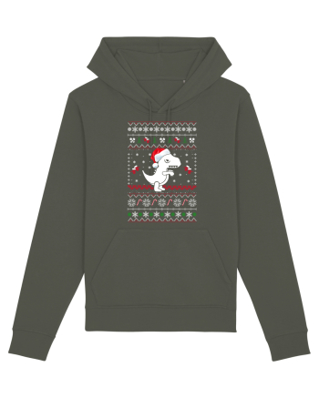 Funny Christmas T-rex Khaki