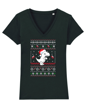Funny Christmas T-rex Black