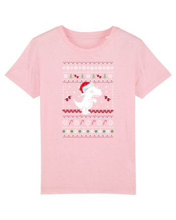 Funny Christmas T-rex Cotton Pink