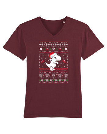 Funny Christmas T-rex Burgundy