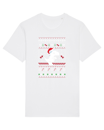 Funny Christmas T-rex White