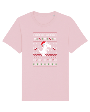 Funny Christmas T-rex Cotton Pink