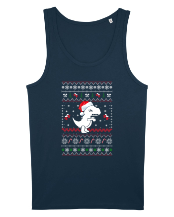 Funny Christmas T-rex Navy