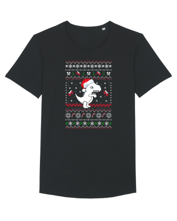 Funny Christmas T-rex Black