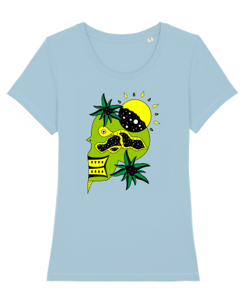 The king skull Full color Sky Blue