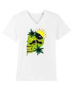 The king skull Full color Tricou mânecă scurtă guler V Bărbat Presenter