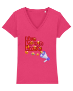 Live.Laugh.love Tricou mânecă scurtă guler V Damă Evoker