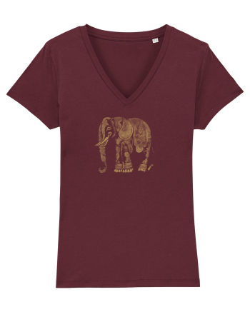ELEFANT 1 - STIL TATUAJ HENNA  Burgundy
