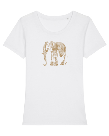 ELEFANT 1 - STIL TATUAJ HENNA  White