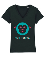 Not Today Monkey Tricou mânecă scurtă guler V Damă Evoker