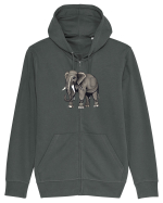 ELEFANT 3 -  INDIAN -  TRIBAL Hanorac cu fermoar Unisex Connector