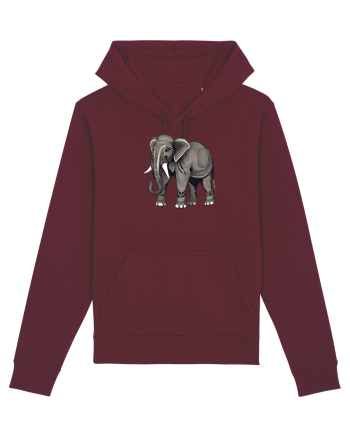 ELEFANT 3 -  INDIAN -  TRIBAL Burgundy