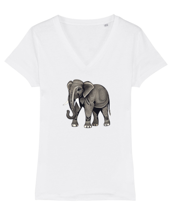 ELEFANT 3 -  INDIAN -  TRIBAL White
