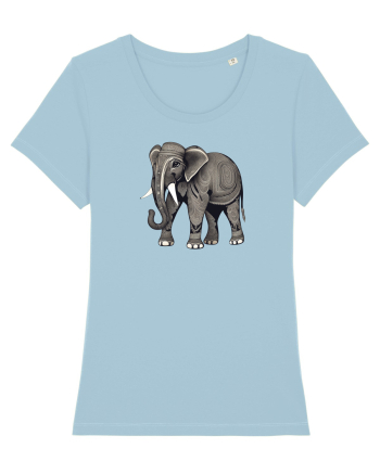 ELEFANT 3 -  INDIAN -  TRIBAL Sky Blue